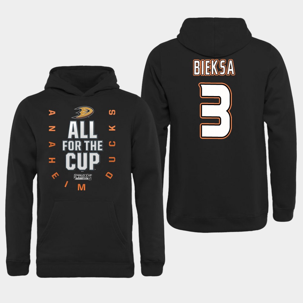 NHL Men Anaheim Ducks #3 Bieksa Black All for the Cup Hoodie->anaheim ducks->NHL Jersey